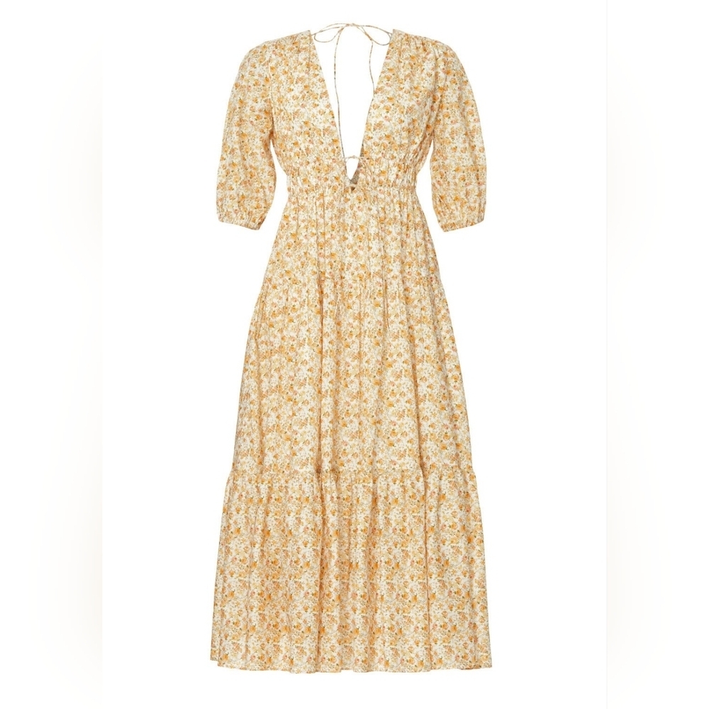 Significant Other cottagecore adele Chic butter yellow Floral Maxi Dress 8 - Picture 10 of 10
